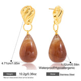 Vintage Resin Drop Earrings – Waterproof 18K Gold Plated Earrings | Ezra Gems
