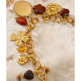 Resin Flower Portrait Drop Necklace