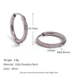 Rounded Edges Cubic Zirconia Hoop Earrings – Waterproof 18K Gold Plated Earrings | Ezra Gems