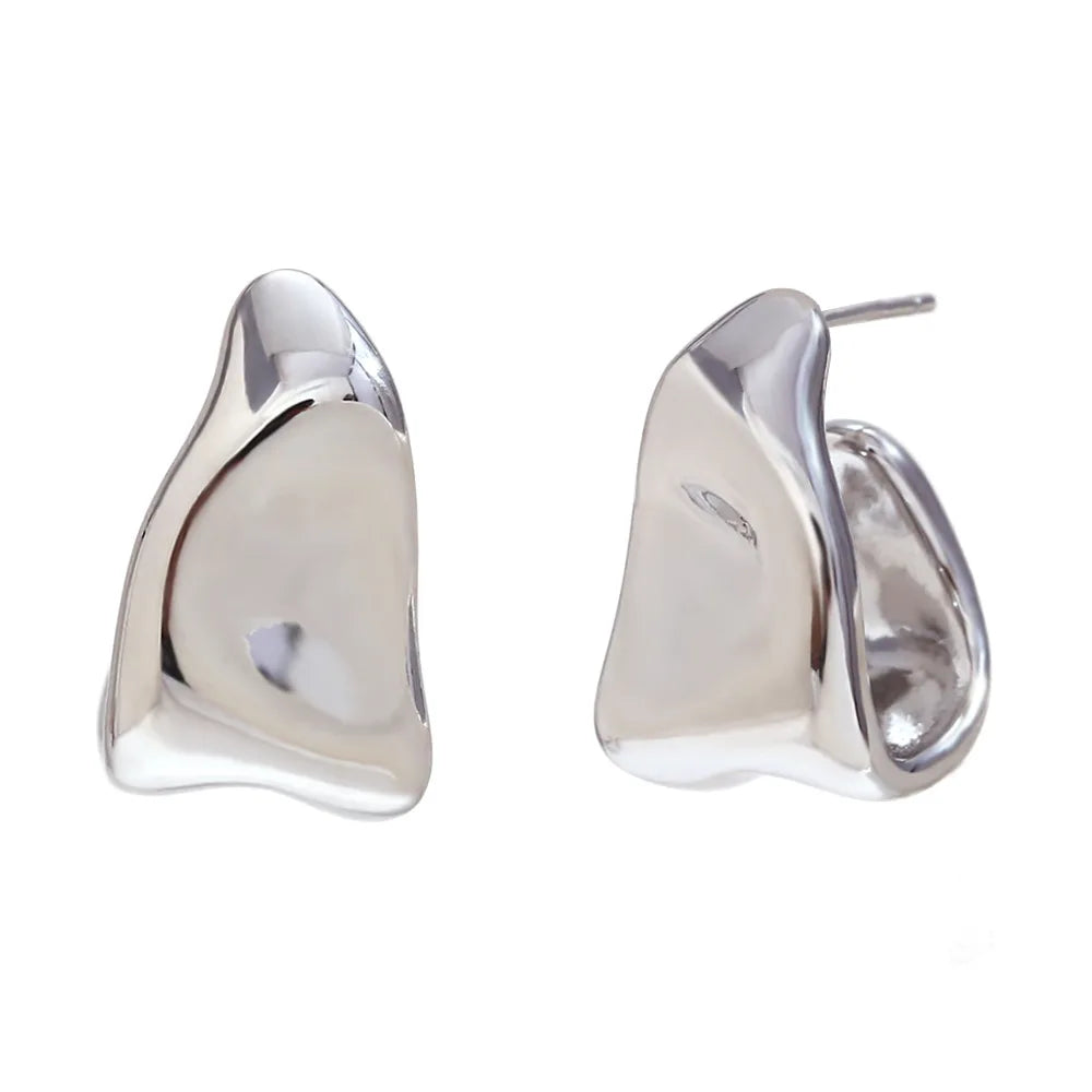 Geometric Trapezoid Creole Hoop Earrings – Waterproof 18K Gold Plated Earrings | Ezra Gems
