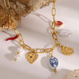 Conch Heart Porcelain Chili Pendant Necklace