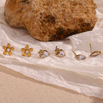 Mini Zircon Flower Stud Earrings – Waterproof 18K Gold Plated Earring | Ezra Gems
