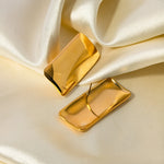 Rectangular Glossy Stud Earrings – Waterproof 18K Gold Plated Earrings | Ezra Gems