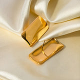 Rectangular Glossy Stud Earrings – Waterproof 18K Gold Plated Earrings | Ezra Gems