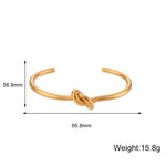 Minimalist Knot Cuff Bangle – Waterproof 18K Gold Plated Bracelet | Ezra Gems