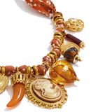 Resin Heart Flower Braided Cord Necklace – Waterproof 18K Gold Plated Necklace | Ezra Gems