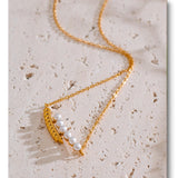 Pearl Leaf Pendant Necklace