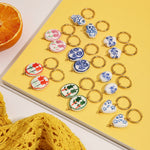 Dainty Ceramic Hoop Earrings - Earrings