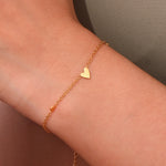 Mini Heart Chain Bracelet – Waterproof 18K Gold Plated Bracelet | Ezra Gems