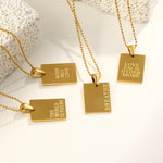 Engraved Affirmation Tag Necklace – Waterproof 18K Gold Plated Necklace | Ezra Gems