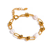 Natural Pearl Gold Knots Necklace and Bracelet Set