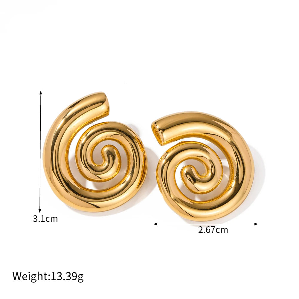 Twisted Spiral Chunky Hoop Earrings – Waterproof 18K Gold Plated Earrings | Ezra Gems