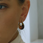U Shape Resin Drop Earrings – Waterproof 18K Gold Plated Earrings | Ezra Gems