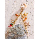 Shell Resin Ocean Charm Pendant Necklace – Waterproof 18K Gold Plated Necklace | Ezra Gems