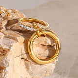Double Layer Zircon Inlaid Ring – Waterproof 18K Gold Plated Ring | Ezra Gems