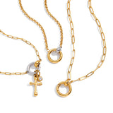 Circle Cross Pendant Necklace – Waterproof 18K Gold Plated Necklace | Ezra Gems