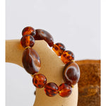 Amber Resin Round Bead Chain Bracelet – Waterproof 18K Gold Plated Bracelet | Ezra Gems