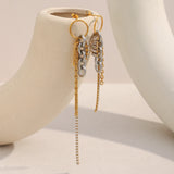 Zircon Chain Tassel Earrings – Waterproof 18K Gold Plated Earrings | Ezra Gems
