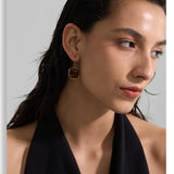 Amber Resin Square Drop Earrings – Waterproof 18K Gold Plated Earrings | Ezra Gems