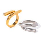 Polished Sculptural Statement Ring – Waterproof 18K Gold Plated Ring | Ezra Gems