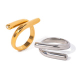 Polished Sculptural Statement Ring – Waterproof 18K Gold Plated Ring | Ezra Gems