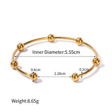 Slim Steel Bead Open Cuff Bracelet – Waterproof 18K Gold Plated Bracelet | Ezra Gems