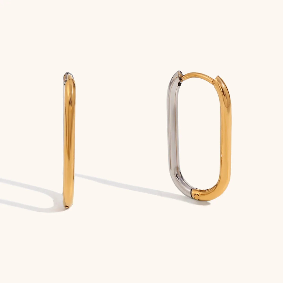 Long O-Shaped Hoop Earrings – Waterproof 18K Gold Plated Earrings | Ezra Gems