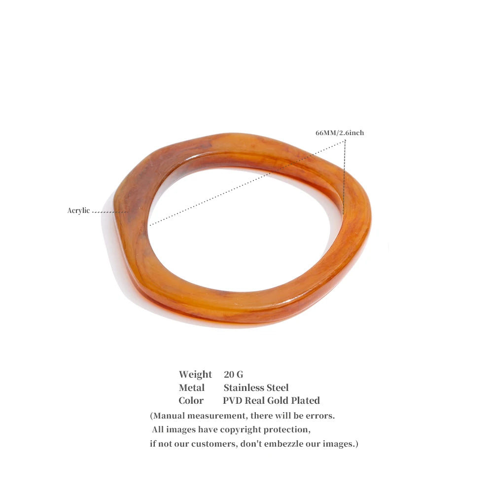 Candy Resin Y2K Bangle Bracelet – Waterproof 18K Gold Plated Bracelet | Ezra Gems