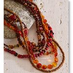 Layered Resin Bead Bib Necklace – Waterproof 18K Gold Plated Necklace | Ezra Gems