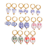 Dainty Ceramic Hoop Earrings - Earrings