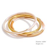 3-Circle Resin Bangle Set