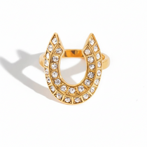 Horseshoe Open Gold Ring — waterproof hypoallergenic stainless steel 18K gold-plated jewelry | Ezra Gems
