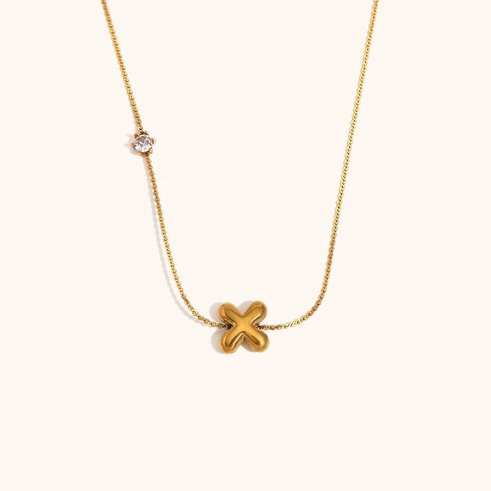 Sparkling Zircon Initial Necklace