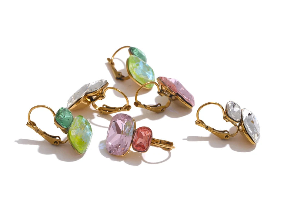 Crystal Candy Stud Earrings – Waterproof 18K Gold Plated Earrings | Ezra Gems