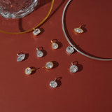 Zircon Charm Rigid Collar Necklace – Waterproof 18K Gold Plated Necklace | Ezra Gems