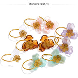 Resin Flower Charm Hoop Earrings – Waterproof 18K Gold Plated Earrings | Ezra Gems