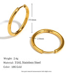 Minimalist Round Loop Hoop Earrings – Waterproof 18K Gold Plated Earring | Ezra Gems