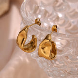 Geometric Trapezoid Creole Hoop Earrings – Waterproof 18K Gold Plated Earrings | Ezra Gems