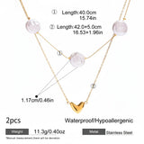 Pearl Heart Necklace Set