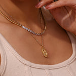Constellation Square Pendant Necklace – Waterproof 18K Gold Plated Necklace | Ezra Gems