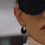 U Shape Resin Drop Earrings – Waterproof 18K Gold Plated Earrings | Ezra Gems