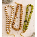 Resin Bead Spacer Chain Necklace – Waterproof 18K Gold Plated Necklace | Ezra Gems
