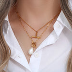 Minimalist T-Bar Pendant Necklace – Waterproof 18K Gold Plated Necklace | Ezra Gems