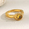 Champagne Zircon Thin Band Ring – Waterproof 18K Gold Plated Ring | Ezra Gems