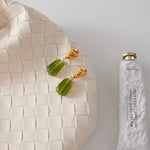 Green Resin Drop Earrings – Waterproof 18K Gold Plated Earrings | Ezra Gems