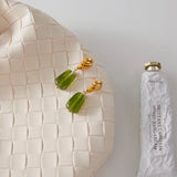 Green Resin Drop Earrings – Waterproof 18K Gold Plated Earrings | Ezra Gems