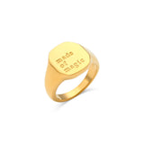 Engraved Letter Word Ring
