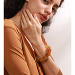 Amber Resin Geometric Bead Chain Bracelet – Waterproof 18K Gold Plated Bracelet | Ezra Gems