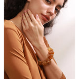 Amber Resin Geometric Bead Chain Bracelet – Waterproof 18K Gold Plated Bracelet | Ezra Gems