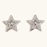 Double-Layer Pentagram Star Earrings – Waterproof 18K Gold Plated Earrings | Ezra Gems
